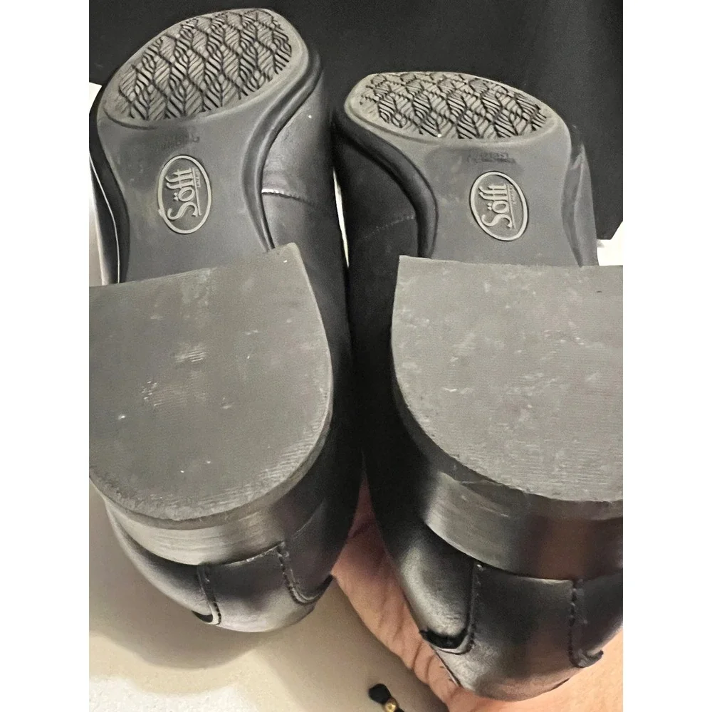 Sofft Black Leather Loafers Womens Size‎ 8 Comfort Slip On Work Dress Shoes